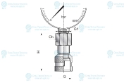 Адаптер манометра G1/2" - на точку контроля M16x1.5 (0°)