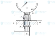 Адаптер манометра ISO 228 G 1/2" - с точкой контроля S 12.65x1.5
