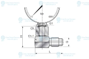 Адаптер манометра G1/4" - с точкой контроля M16x1.5 (90°)