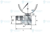 Адаптер манометра ISO 228 G 1/2" - к точке контроля M16x2
