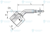 Фитинг к манометру M20X1.5 Ду=4мм (45°)