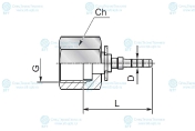Фитинг к манометру G1/8" Ду=3мм (0°)