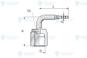 Фитинг к манометру 1/4"-18 NPTF Ду=3мм (90°)