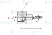 Фитинг BSP 1/4" Ду=2мм (0°)