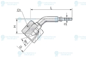 Фитинг BSP 1/4" Ду=3мм (45°)