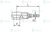 Фитинг M14X1.5 Ду=4мм (0°)