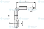 Фитинг M8X1 Ду=2мм (90°)