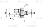 Фитинг BSP G 1/4 Ду=2мм (0°)