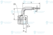 Фитинг RD4 7/16-20 UNF (90°)
