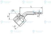 Фитинг ORFS 9/16"-18 Ду=2мм (45°)