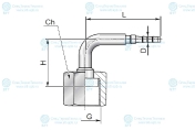 Фитинг ORFS 9/16"-18 Ду=3мм (90°)